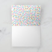 Kleurrijke Rainbow Sprinkles verjaardagsfeestje Kaart (Binnen)