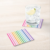 Kleurrijke Rainbow Stripe Paper Onderzetter