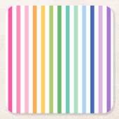 Kleurrijke Rainbow Stripe Paper Onderzetter (Voorkant)
