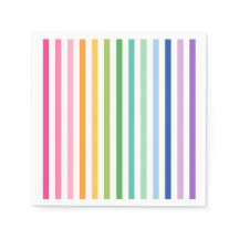 Kleurrijke Rainbow Stripe Party servetten