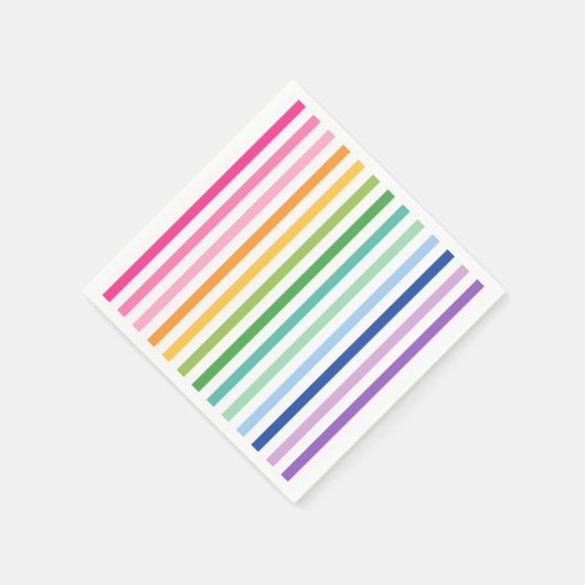 Kleurrijke Rainbow Stripe Party servetten (Hoek)