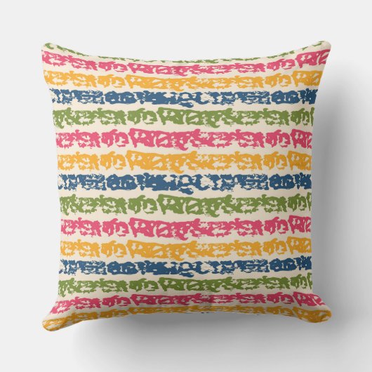 Kleurrijke Rainbow Stripes Kinder Nursery Kussen (Achterkant)