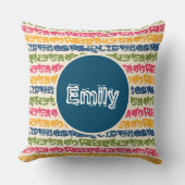 Kleurrijke Rainbow Stripes Kinder Nursery Kussen (Voorkant)
