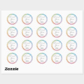 Kleurrijke Rainbow Sunburst Baby shower Bedankt Ronde Sticker (Vel)