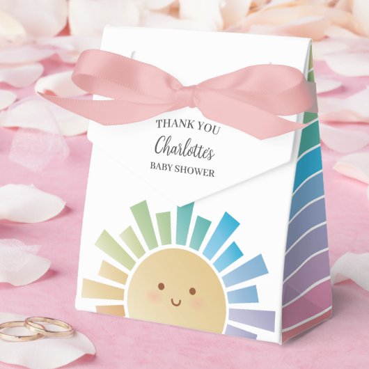 Kleurrijke Rainbow Sunshine Baby shower Dank u Bedankdoosjes (Huwelijk)