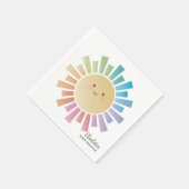 Kleurrijke Rainbow Sunshine Baby shower Servet (Hoek)