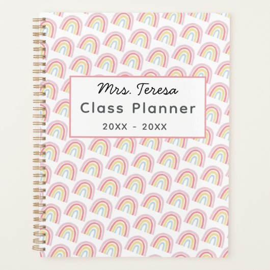 Kleurrijke Rainbow Teacher Planner | Aangepast cad (Voorkant)