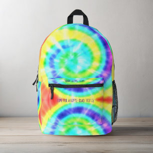 Kleurrijke Rainbow Tie Dye gepersonaliseerde rugza Bedrukte Rugzak