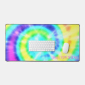 Kleurrijke Rainbow Tie Dye Hippie Trippy Desk Mat (Keyboard & Muis)