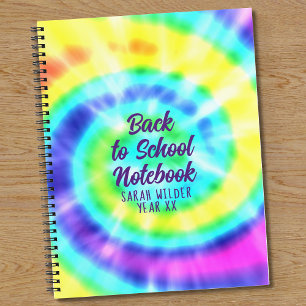 Kleurrijke Rainbow Tie Dye Terug naar School Notit Notitieboek