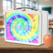 Kleurrijke Rainbow Tie Dye Trippy Metal Lunch Box