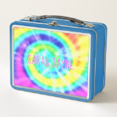Kleurrijke Rainbow Tie Dye Trippy Metal Lunch Box (Voorkant)