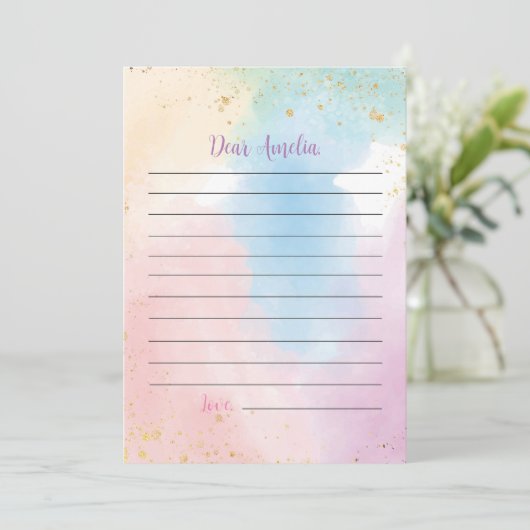 Kleurrijke Rainbow Time Capsule Note Message Kaart (Staand voorkant)