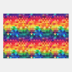 Kleurrijke Rainbow Triangle Herhalende Vorm Patroo Inpakpapier Vel