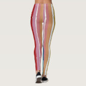 Kleurrijke Rainbow verticale schilderpatroon Leggings (Achterkant)