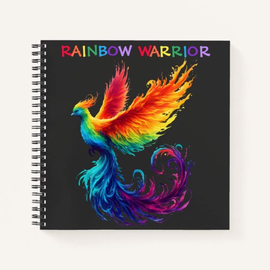 Kleurrijke Rainbow Waterverf Phoenix Warrior Uniqu Notitieboek (Voorkant)