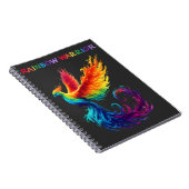 Kleurrijke Rainbow Waterverf Phoenix Warrior Uniqu Notitieboek (Rechterzijde)