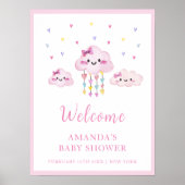 Kleurrijke Raindrop Sweetheart Baby shower Welkom Poster (Voorkant)