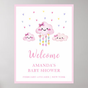 Kleurrijke Raindrop Sweetheart Baby shower Welkom Poster