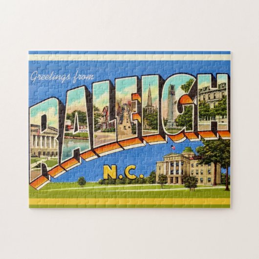 Kleurrijke Raleigh NC 11x14 Legpuzzel (Horizontaal)