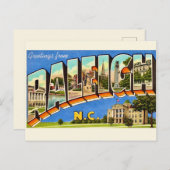 Kleurrijke Raleigh NC Groeten Briefkaart (Voorkant / Achterkant)