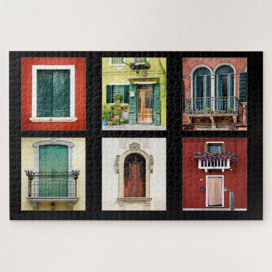 Kleurrijke ramen Italië Legpuzzel (Horizontaal)