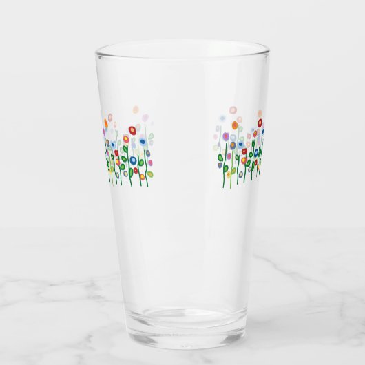 Kleurrijke  rand van de kunstbloem glas (Links)