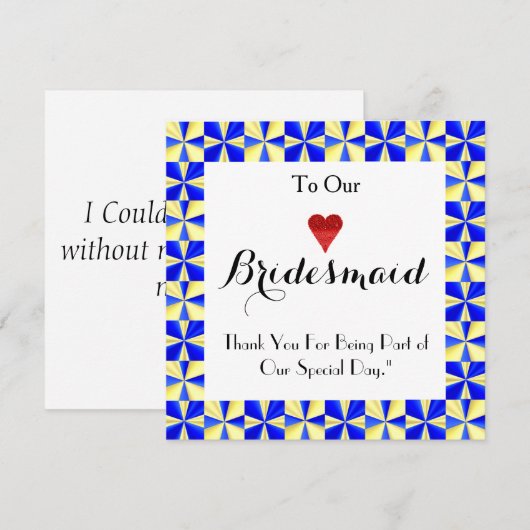 Kleurrijke rand voor het zijn van mijn bruidsmeisj kaart (Voorkant / Achterkant)