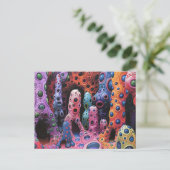 Kleurrijke rare wezens Abstract Briefkaart (Staand voorkant)