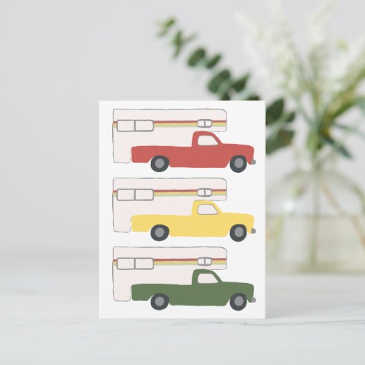 Kleurrijke Rasta Camper Trailer Briefkaart (Staand voorkant)