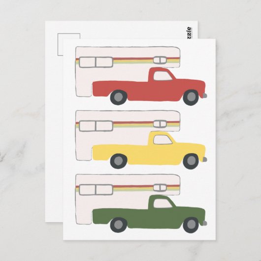 Kleurrijke Rasta Camper Trailer Briefkaart (Voorkant / Achterkant)