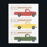 Kleurrijke Rasta Camper Trailer Briefkaart<br><div class="desc">Kleurrijke kampeerwagens dansen op deze kaart. Kijk eens naar mijn winkel voor meer!</div>