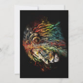 Kleurrijke Rasta Lion met hoofdtelefoon Kaart (Achterkant)