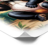 Kleurrijke Rasta Panda Engel op een Witte Poster (Hoek)