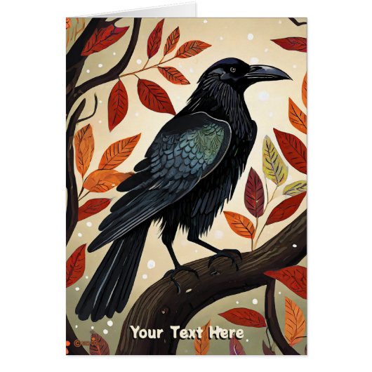 Kleurrijke Raven in een Boom (Voorkant)