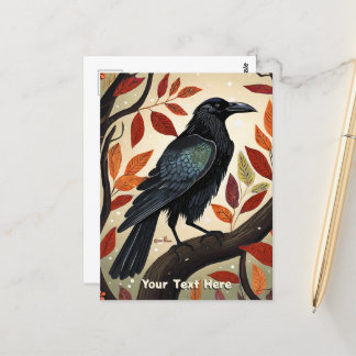 Kleurrijke Raven in een Boom Briefkaart
