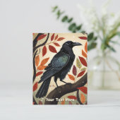 Kleurrijke Raven in een Boom Briefkaart (Staand voorkant)