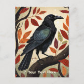 Kleurrijke Raven in een Boom Briefkaart (Voorkant)