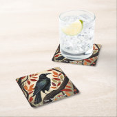 Kleurrijke Raven in een Boom Kartonnen Onderzetters (Insitu)