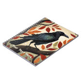 Kleurrijke Raven in een Boom Notitieboek (Linkerzijde)