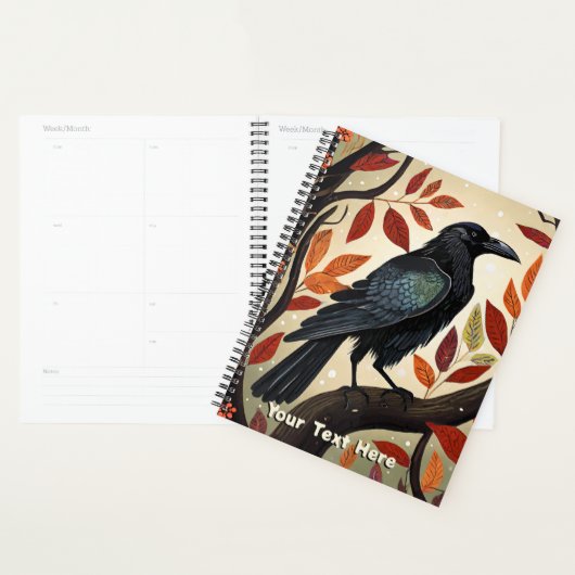 Kleurrijke Raven in een Boom Planner (Display)