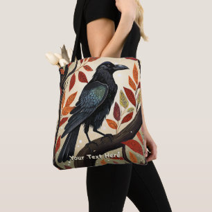 Kleurrijke Raven in een Boom Tote Bag