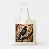 Kleurrijke Raven in een Boom Tote Bag (Achterkant)