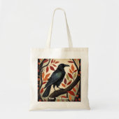 Kleurrijke Raven in een Boom Tote Bag (Voorkant)