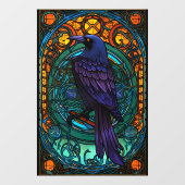 Kleurrijke Raven Wild Bird Faux Glas in lood Raamsticker (Vel)
