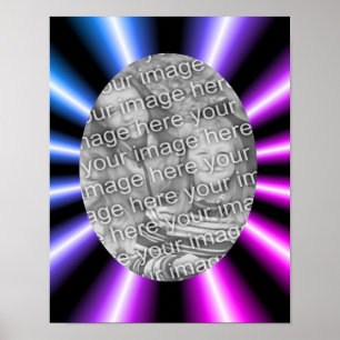 Kleurrijke Rays Lijst Uw foto toevoegen Poster