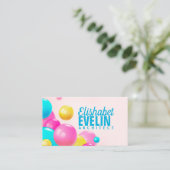 Kleurrijke realistische stromende glanzende ballen visitekaartje (Staand voorkant)