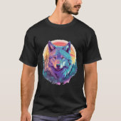 Kleurrijke realistische wolf in wildernis Natuur o T-shirt (Voorkant)