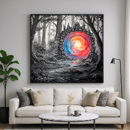 Kleurrijke Realm Portal - Fantasie Illustratie Sti Poster