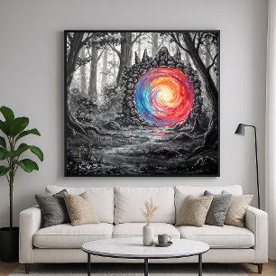Kleurrijke Realm Portal - Fantasie Illustratie Sti Poster